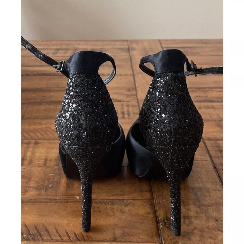 Velvet Heart Black Metallic Peep Toe Heel - Picture 5 of 7